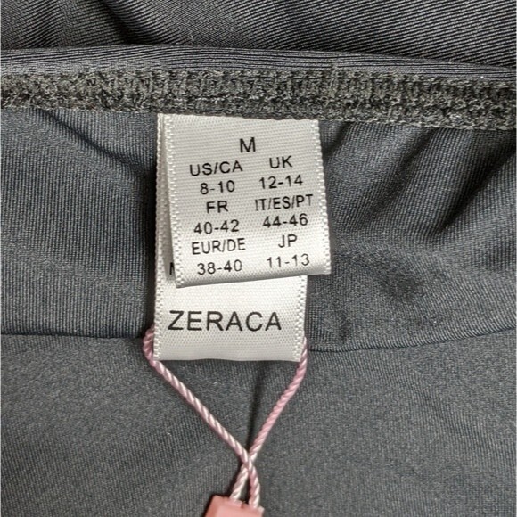 Zeraca Swimsuit Medium Plunge Halter One-Piece Tie Back Black M NWT NEW - Picture 9 of 10